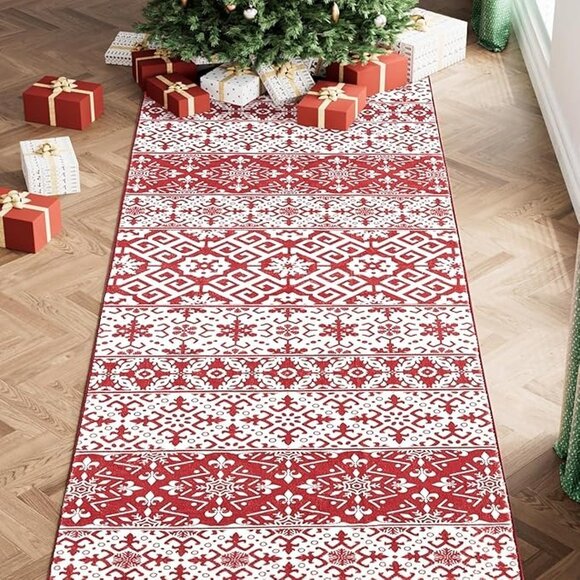NEW Christmas Runner Rug 2x6 Red Snowflake Holiday Decorative Area Rug - Picture 8 of 8